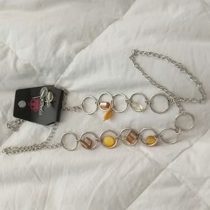 Paparazzi long necklace and earrings